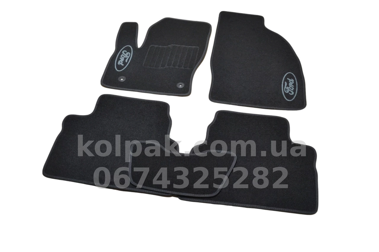 Carpet floor mats for Ford Kuga 2008-2011, oval Bracket, black, 5 pcs, AVTM BLCCR1156 Carpet floor mats for Ford Kuga 2008-2011, oval Bracket, black, 5 pcs, AVTM BLCCR1156 β photo 1