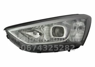 Front right headlight Hyundai Santa Fe 3 2012-2016, electric adjustment, without bulbs (H7*2/PY21W/LED), white insert, Depo, 2211167RLDEM — photo 2