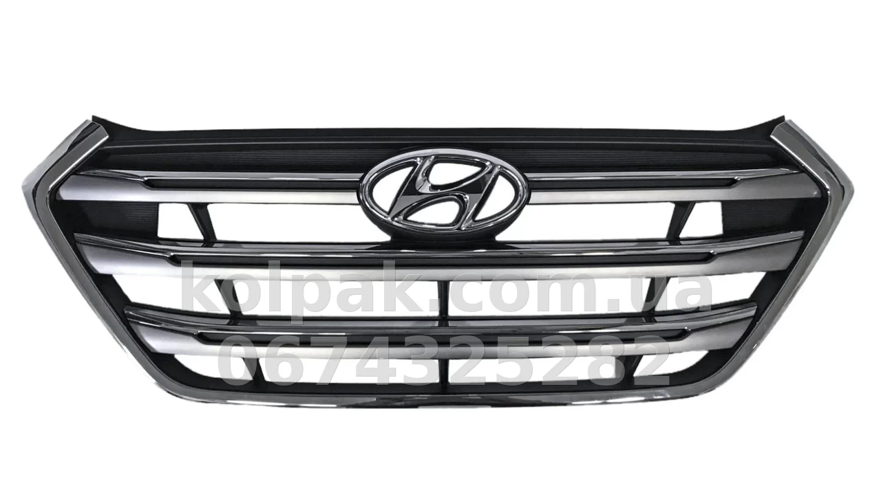 Решітка радіатора Hyundai Tucson TL 2015-2018, світло-сірий металік, AVTM, 183251990 Решітка радіатора Hyundai Tucson TL 2015-2018, світло-сірий металік, AVTM, 183251990 — фото 1