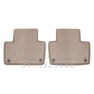 Килимки в салон Volvo XC90 2016-, hybrid, з бортиком, задні, бежеві, Weathertech 458284