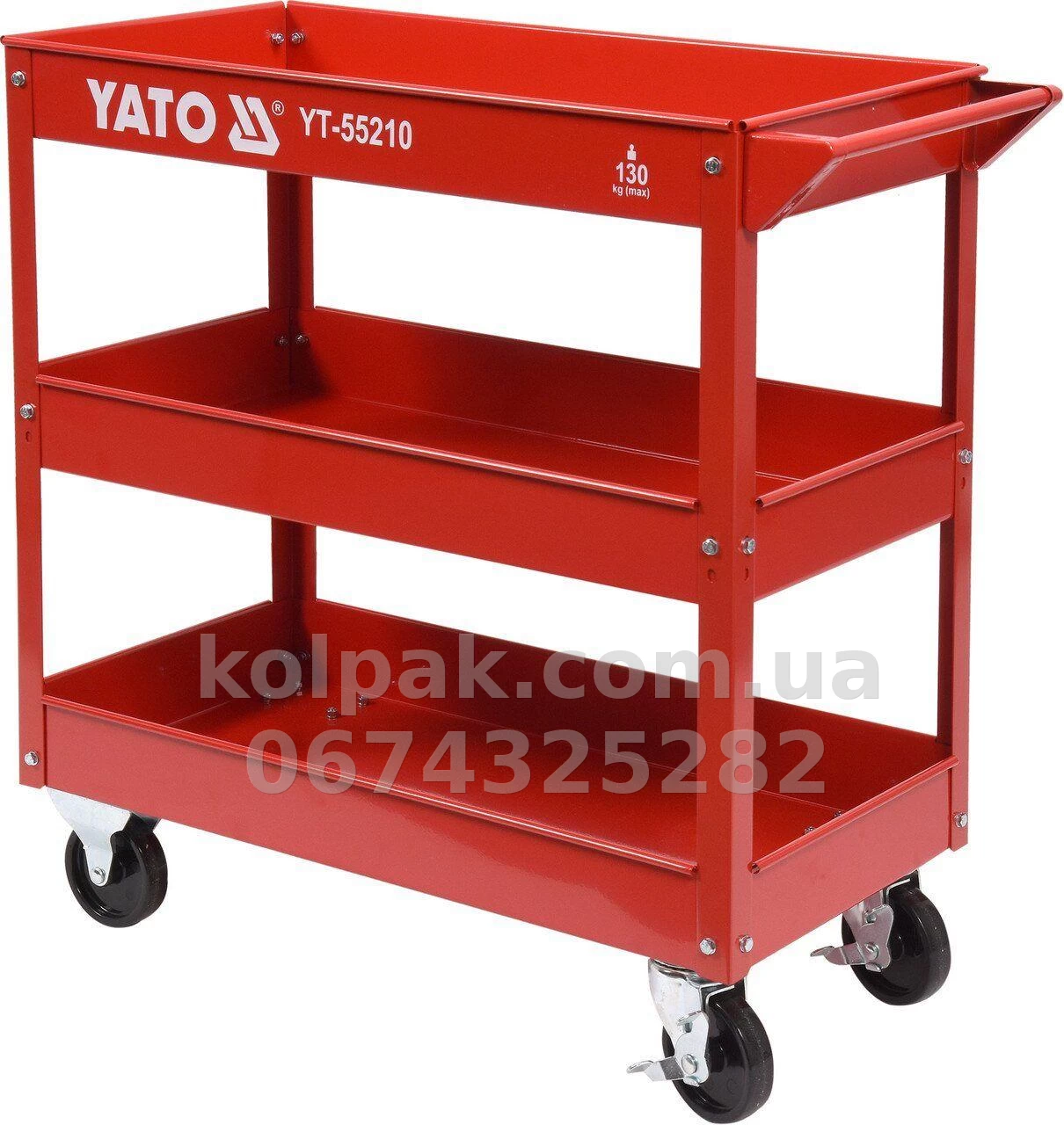 Wózek narzędziowy, trzy otwarte półki, obciążenie 130 kg (rozmiar 795X790X370 mm) Yato YT-55210 Wózek narzędziowy, trzy otwarte półki, obciążenie 130 kg (rozmiar 795X790X370 mm) Yato YT-55210 — zdjęcie 1
