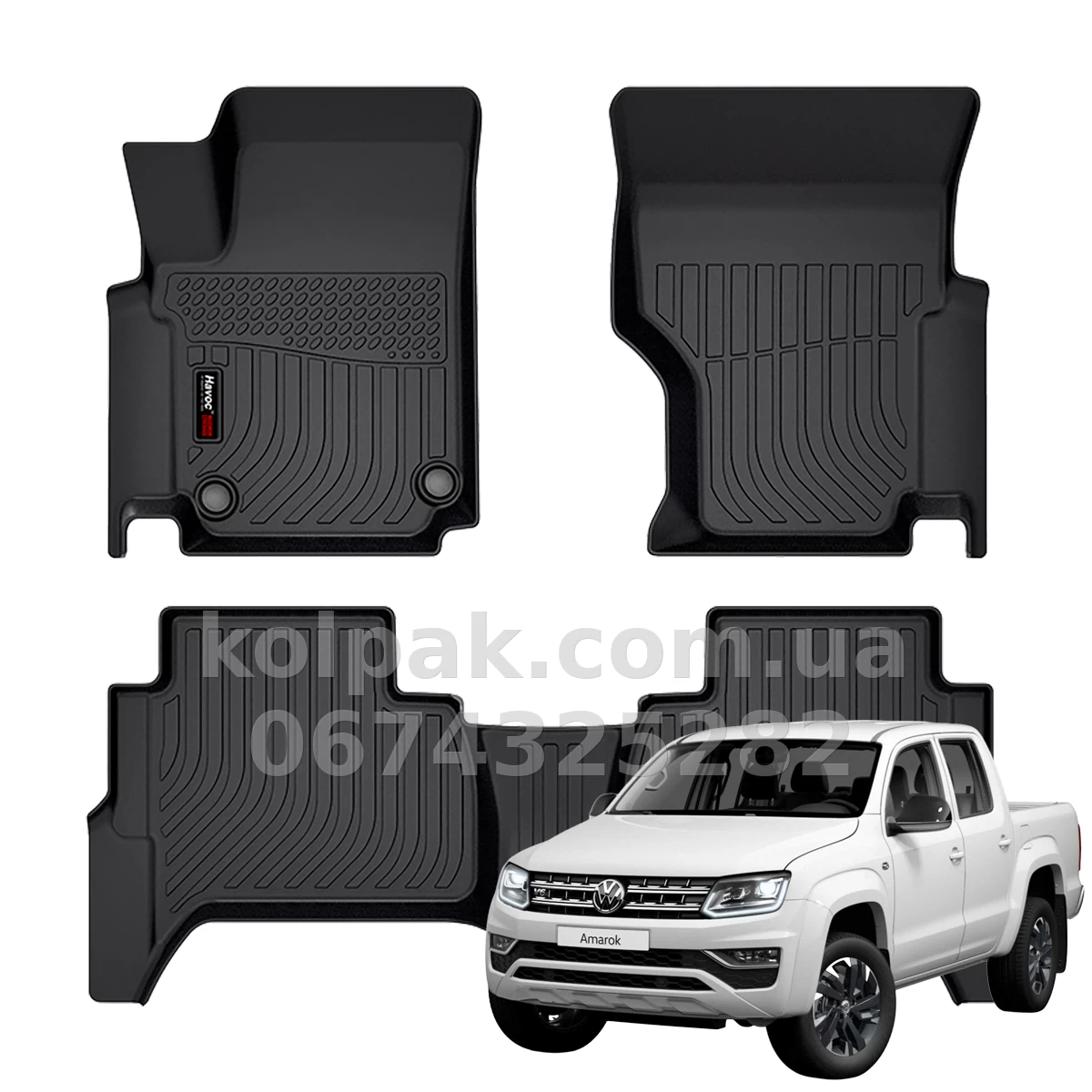 All-weather floor mats for Volkswagen Amarok 2010–2024 HAVOC™ Maximum Coverage All-weather floor mats for Volkswagen Amarok 2010–2024 HAVOC™ Maximum Coverage — photo 1