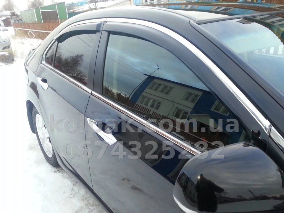 Window wind deflectors for (with chrome moulding) Toyota Camry V40 2006-2011 T41-M HIC Window wind deflectors for (with chrome moulding) Toyota Camry V40 2006-2011 T41-M HIC β photo 1