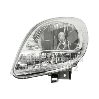 Передня ліва фара Renault Kangoo 2003-2008, H4, з білим покажчиком повороту, хромована рамка, електричне регулювання, Depo, 551-1145L-LDEMC Передня ліва фара Renault Kangoo 2003-2008, H4, з білим покажчиком повороту, хромована рамка, електричне регулювання, Depo, 551-1145L-LDEMC