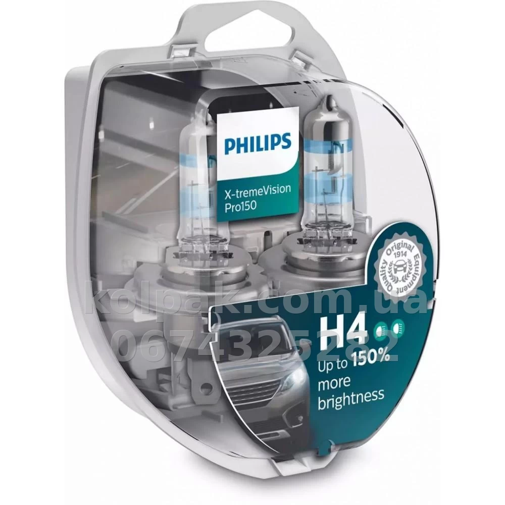 Żarówka samochodowa H4 X-tremeVision Pro+150% 12V 55W PX26d (opakowanie blistrowe 2 szt.) Żarówka samochodowa H4 X-tremeVision Pro+150% 12V 55W PX26d (opakowanie blistrowe 2 szt.) — zdjęcie 1
