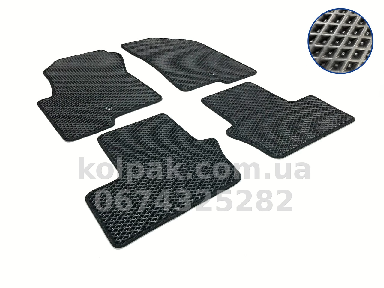 Килимки в салон Jeep Patriot 2007-2016, EVA, чорні, 4 шт., AVTM BLCEV1902 Килимки в салон Jeep Patriot 2007-2016, EVA, чорні, 4 шт., AVTM BLCEV1902 — фото 1