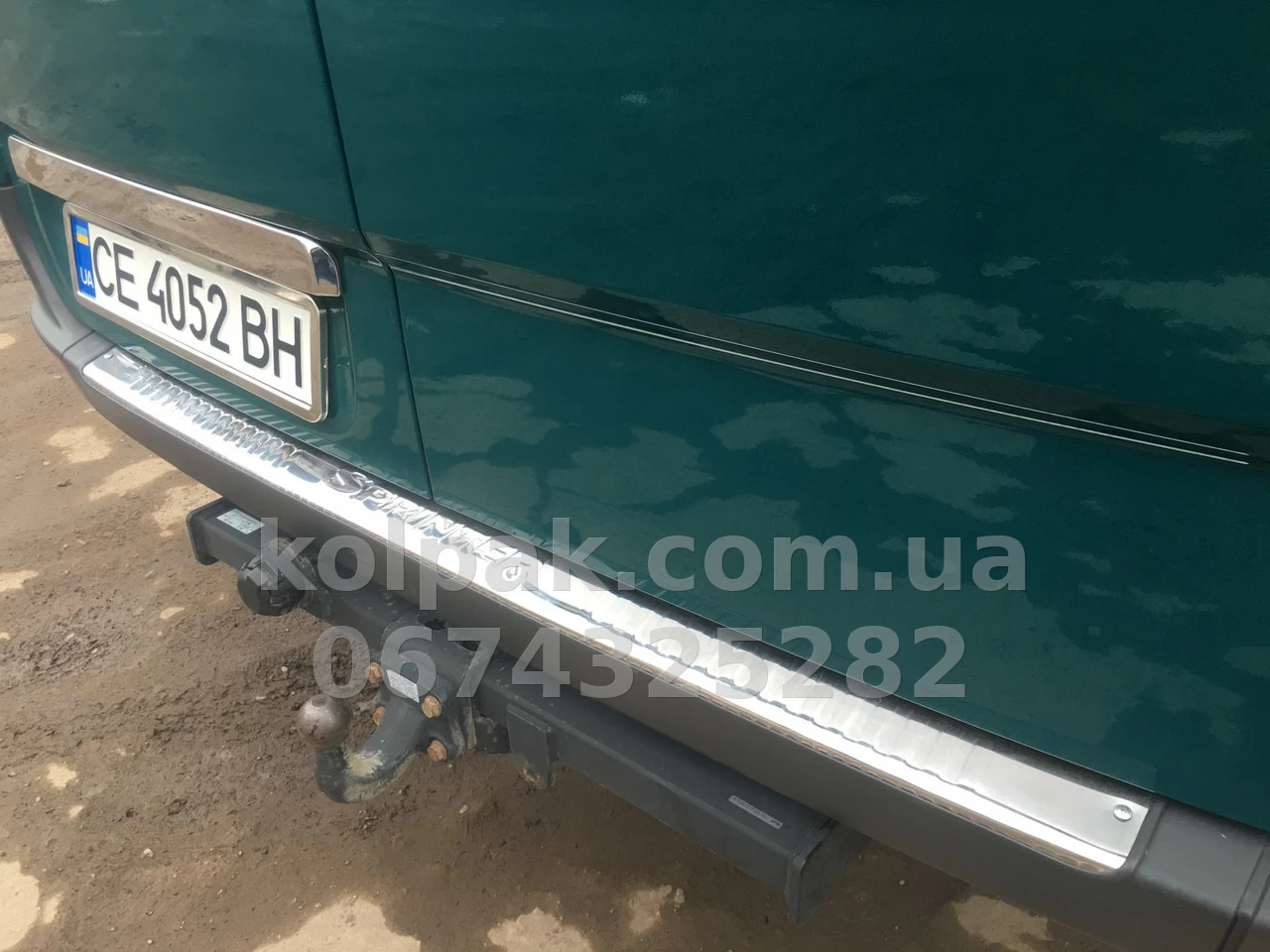 Chrome rear bumper protector Mercedes-Benz Sprinter W906 2006-, Carmos, 6450301 Chrome rear bumper protector Mercedes-Benz Sprinter W906 2006-, Carmos, 6450301 β photo 1