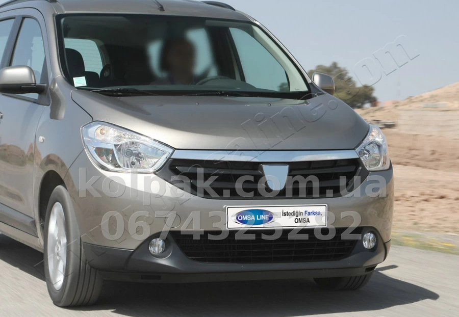 Chrome radiator grille trim Dacia Dokker/Lodgy 2015-, OmsaLine, 2006083 Chrome radiator grille trim Dacia Dokker/Lodgy 2015-, OmsaLine, 2006083 β photo 1
