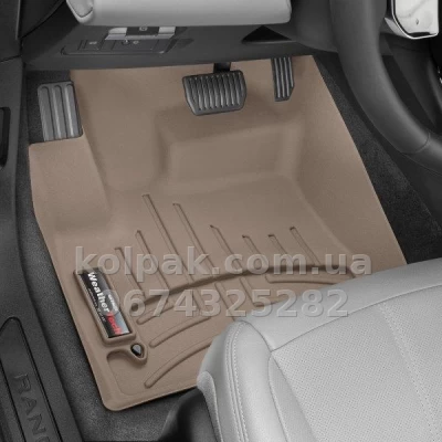 Floor mats for Land Rover Range Rover Evoque 2019-, with raised edges, front, beige, Weathertech 4515411 — photo 2