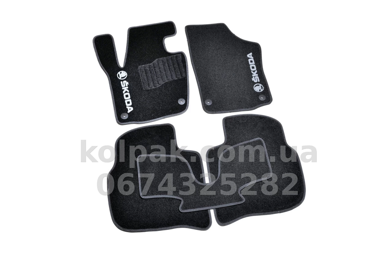 Carpet floor mats for Skoda Rapid 2012-, black, 5 pcs, AVTM BLCCR1569 Carpet floor mats for Skoda Rapid 2012-, black, 5 pcs, AVTM BLCCR1569 β photo 1