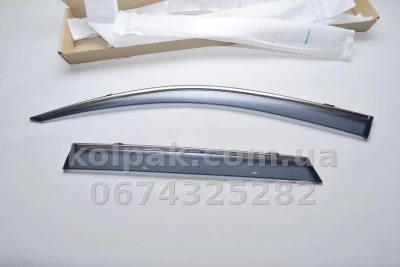 Window wind deflectors for with chrome finish adhesive-fit Touareg 2018 2019 2020 2021 2022 2023 HAVOC — photo 2