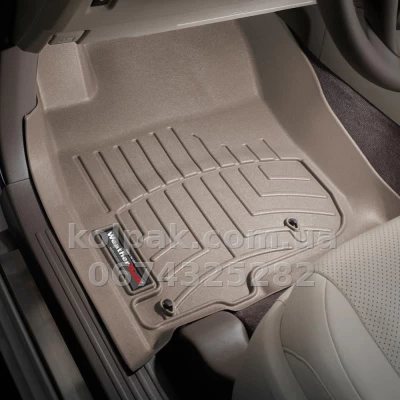 Floor mats for Toyota Land Cruiser Prado 150/Lexus GX460 2009-2013, with raised edges, front, beige, Weathertech 452861 — photo 2
