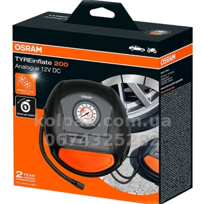 Компресор OSRAM 5.5атм, кабель 3м, шланг 0.7м Osram OTI200 Компресор OSRAM 5.5атм, кабель 3м, шланг 0.7м Osram OTI200 — фото 2