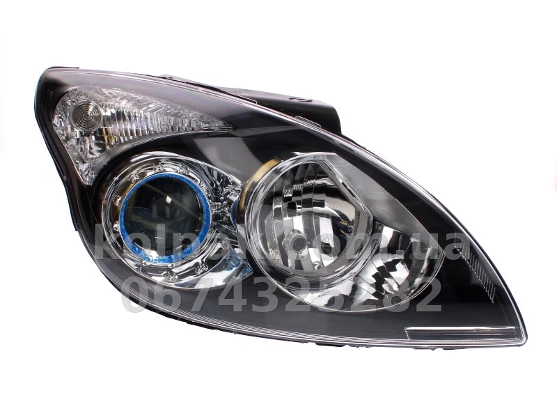 Front right headlight Hyundai i30 2007-2012, H7/H1, electric adjustment, black frame, Depo, 221-1154R-LDEM2 Front right headlight Hyundai i30 2007-2012, H7/H1, electric adjustment, black frame, Depo, 221-1154R-LDEM2 β photo 1