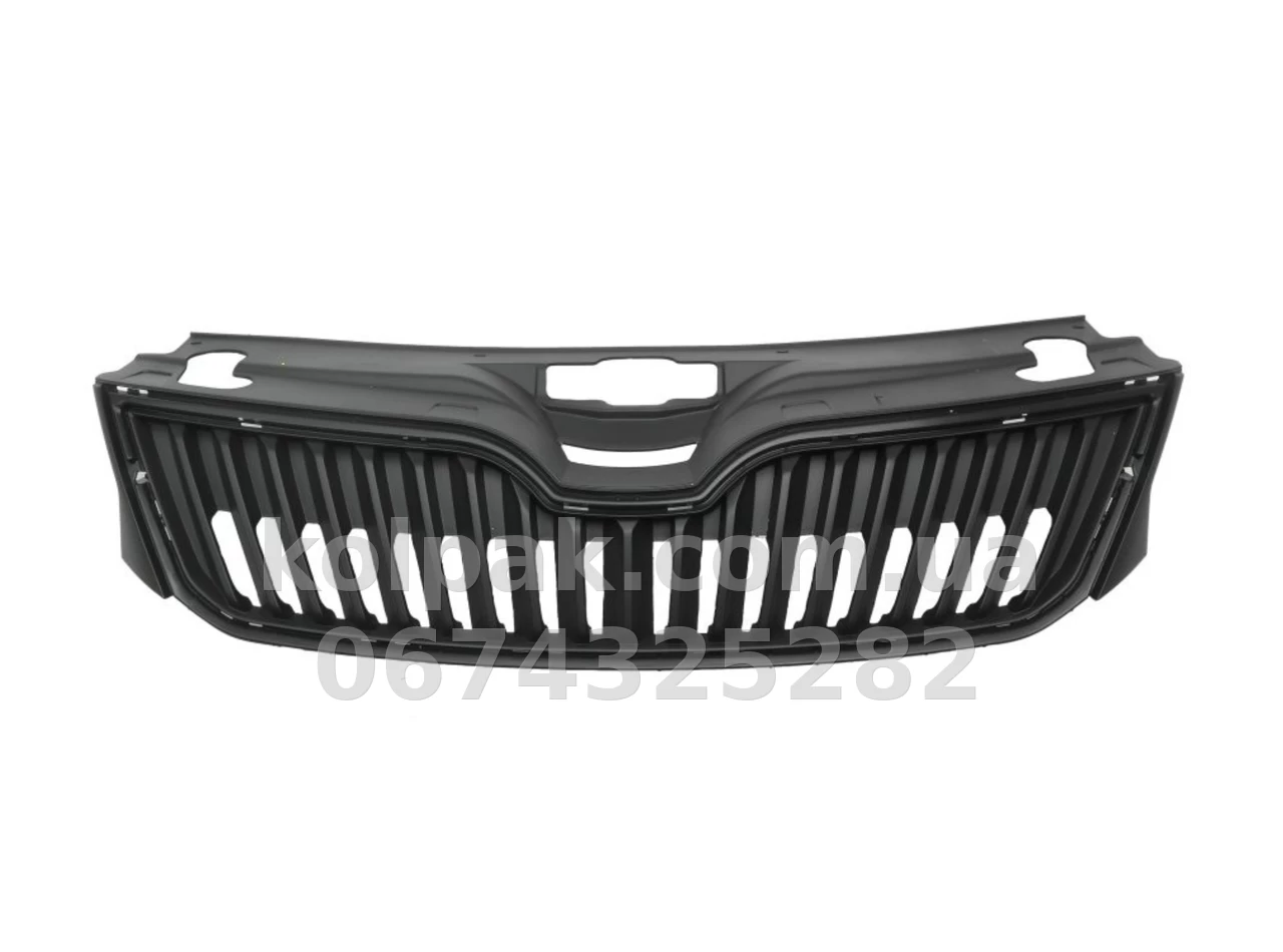 Решітка радіатора Skoda Rapid 2012-, без хромованого молдинга, AVTM, 186416990 Решітка радіатора Skoda Rapid 2012-, без хромованого молдинга, AVTM, 186416990 — фото 1