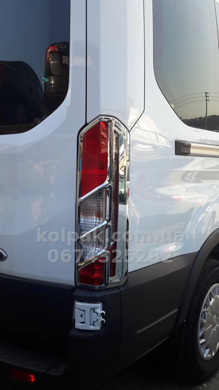 Chrome rear light trims (2 pcs, plastic) Ford Transit 2014-, Carmos, 6455601 Chrome rear light trims (2 pcs, plastic) Ford Transit 2014-, Carmos, 6455601 β photo 1