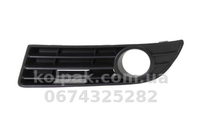 Ліва решітка бампера Volkswagen Polo 4 HB 2005-2009, з отвором для протитуманної фари, AVTM, 6Q0853655E9B9, 7408 995