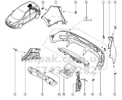Праве кріплення заднього бампера Renault Scenic 2009-2012, AVTM, 850440007R, 185640962 Праве кріплення заднього бампера Renault Scenic 2009-2012, AVTM, 850440007R, 185640962 — фото 2