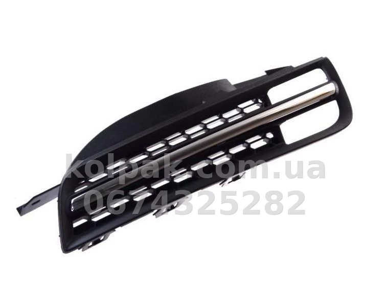 Ліва решітка бампера Nissan Micra K12 2005-2008, із хромованим молдингом, AVTM, 62330BC41A, 5008 993 Ліва решітка бампера Nissan Micra K12 2005-2008, із хромованим молдингом, AVTM, 62330BC41A, 5008 993 — фото 1