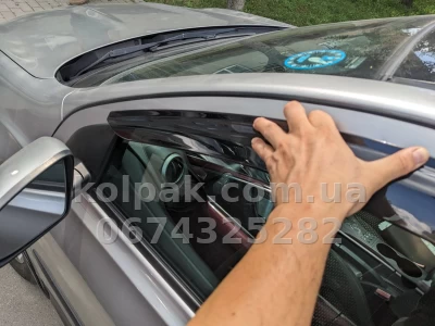 Дефлектори вікон Nissan Qashqai 2006–2013 HAVOC — накладні Дефлектори вікон Nissan Qashqai 2006–2013 HAVOC — накладні — фото 7