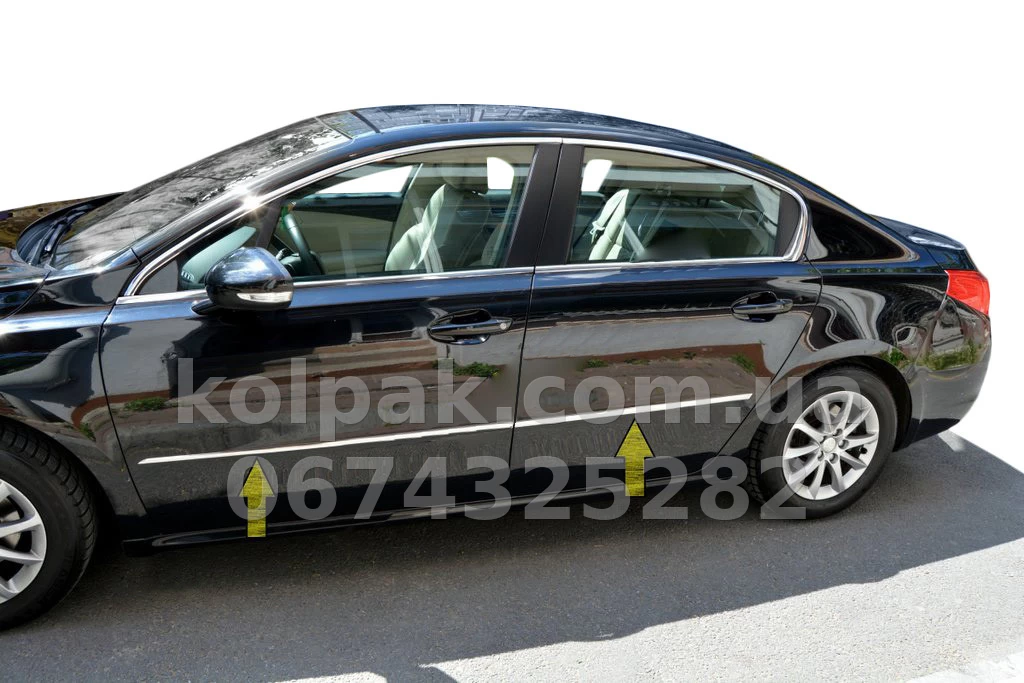 Хромовані накладки на молдинги дверей (4 шт., нерж) Peugeot 508 Sd 2010-2018, Carmos, 6456759 Хромовані накладки на молдинги дверей (4 шт., нерж) Peugeot 508 Sd 2010-2018, Carmos, 6456759 — фото 1