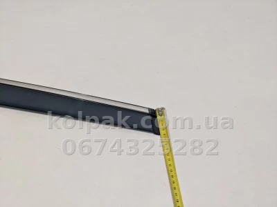 Дефлектори вікон Volkswagen Touareg 2010–2018 HAVOC — з хромованою смугою — фото 7