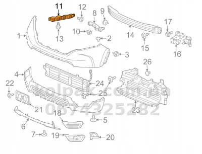 Праве кріплення переднього бампера Honda Accord SD 2013-2015, EUR/USA, біля фари, AVTM, 71140T2AA01, 183029932 — фото 2