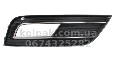 Права решітка бампера Audi A4 B8 2012-2016, крім S-Line, із хромованим молдингом, AVTM, 8K0807682, 181215914