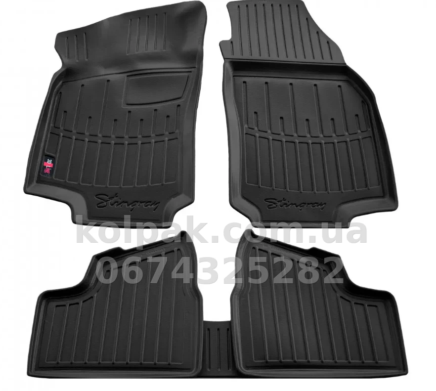 Polyurethane floor mats for Opel Astra G 1998-2004, with raised edges, 5 pcs, Stingray, 5015085 Polyurethane floor mats for Opel Astra G 1998-2004, with raised edges, 5 pcs, Stingray, 5015085 β photo 1