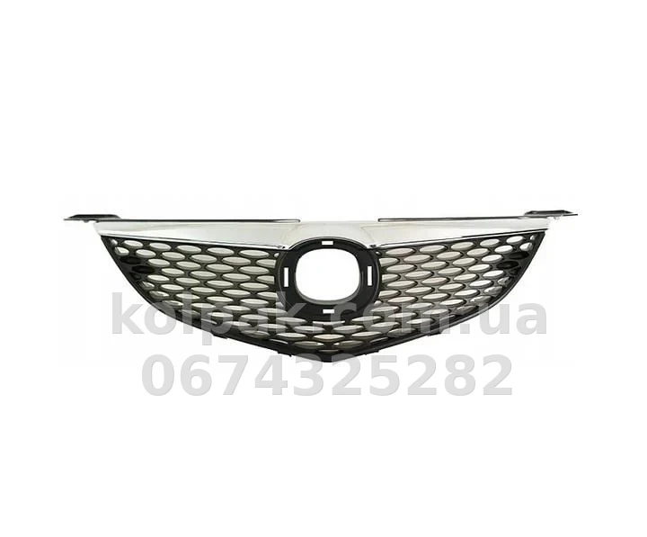 Решітка радіатора Mazda 3 SD 2003-2006, з накладкою, хромована, AVTM, 183476993 Решітка радіатора Mazda 3 SD 2003-2006, з накладкою, хромована, AVTM, 183476993 — фото 1