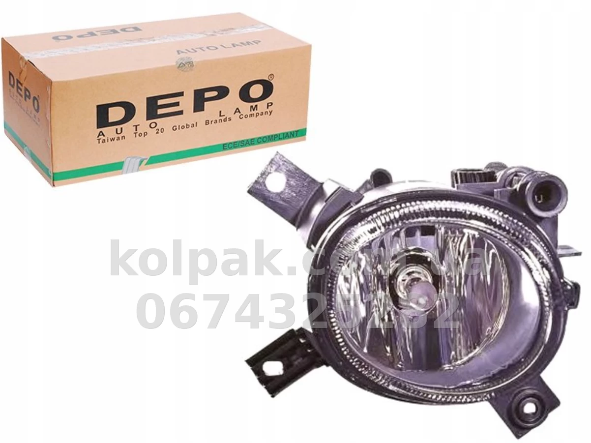 Передня ліва протитуманна фара Audi A3 2003-2012/A4 B7 2005-2008, без ламп (H11), Depo, 4462002LUE Передня ліва протитуманна фара Audi A3 2003-2012/A4 B7 2005-2008, без ламп (H11), Depo, 4462002LUE — фото 1
