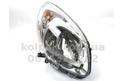 Front right headlight Renault Kangoo 2013-2021, electric adjustment, without levelling motor, without bulbs (H4/PY21W/W5W), chrome, Depo, 55111A4RLDEM1 — photo 2