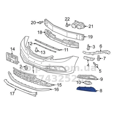 Ліва решітка бампера Honda Civic 9 2013-2015, без отвору для протитуманної фари, AVTM, 71107TR3A61, 183033913 Ліва решітка бампера Honda Civic 9 2013-2015, без отвору для протитуманної фари, AVTM, 71107TR3A61, 183033913 — фото 2