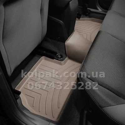 Floor mats for Ford Focus 2011-, with raised edges, rear, beige, Weathertech 450752 — photo 2