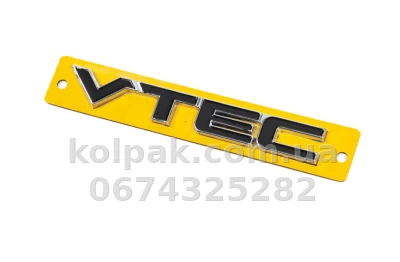 Шильдик (напис) "VTEC", чорний із хромом, 110х15 мм, AVTM, 6457236E
