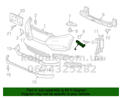 Left front bumper mounting bracket Honda HR-V 2015-2018, bumper-to-wing, AVTM, 71198T7AJ00, 183043931 — photo 2