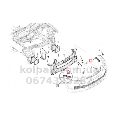 Оригінальне праве кріплення переднього бампера Chevrolet Captiva 2006-2011, 96448220 Оригінальне праве кріплення переднього бампера Chevrolet Captiva 2006-2011, 96448220 — фото 2