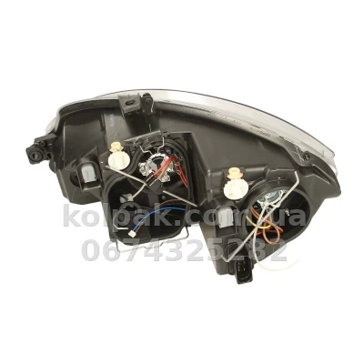 Front right headlight Seat Leon 2009-2012, H7/H1, electric adjustment, black frame, Depo, 445-1125R-LDEM2 — photo 2