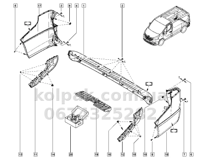 Праве кріплення заднього бампера Opel Vivaro/Renault Trafic 2014-, AVTM, 852243619R, 185642962 Праве кріплення заднього бампера Opel Vivaro/Renault Trafic 2014-, AVTM, 852243619R, 185642962 — фото 2