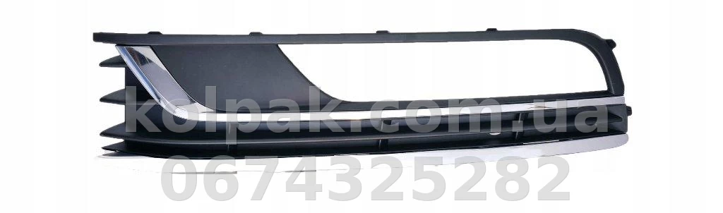 Original left bumper grille Volkswagen Passat B7 2011-2015, with chrome moulding, 3AA854661B9B9 Original left bumper grille Volkswagen Passat B7 2011-2015, with chrome moulding, 3AA854661B9B9 β photo 1