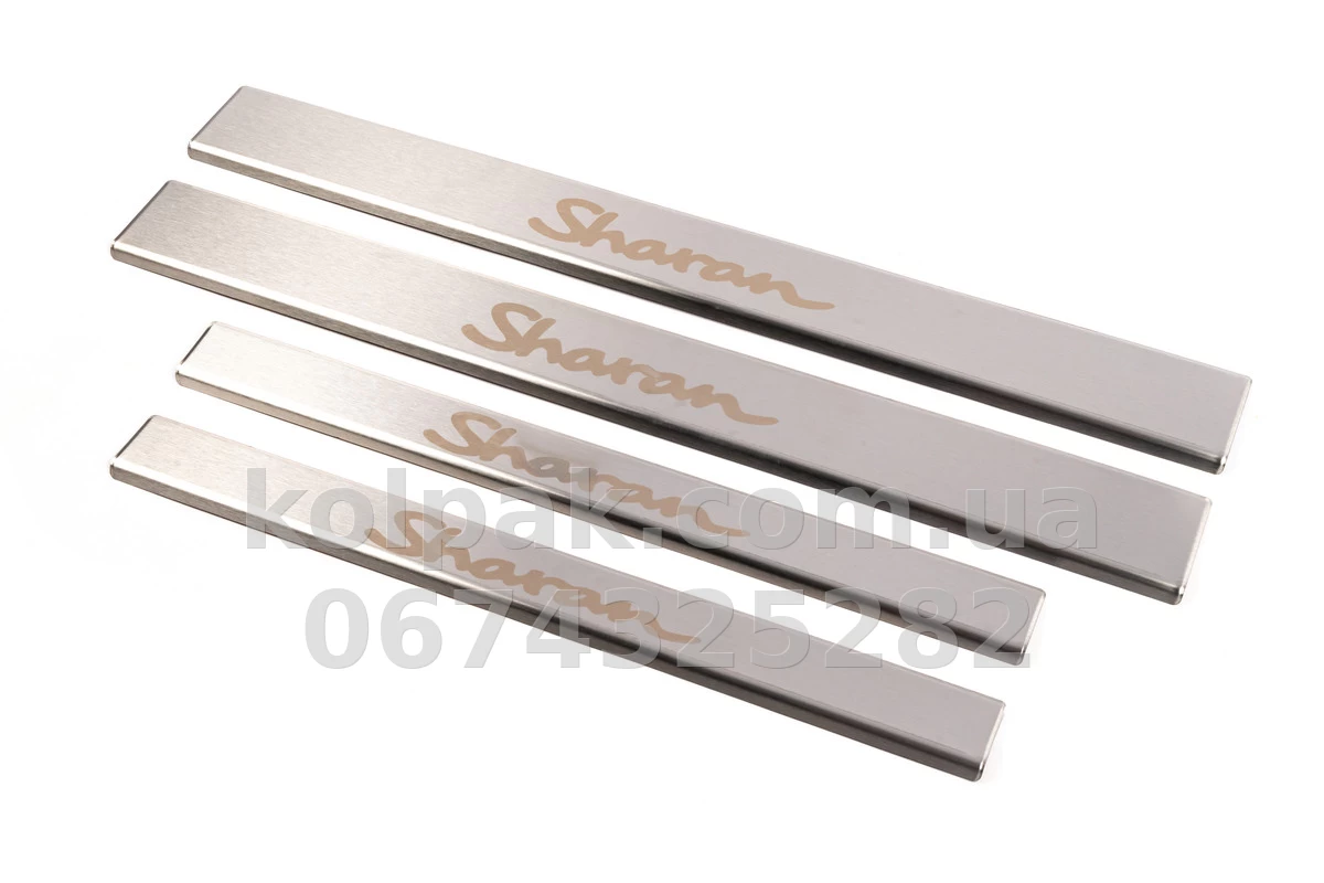 Chrome door sill trims (4 pcs) Volkswagen Sharan 1995-2010, Carmos, 6450247 Chrome door sill trims (4 pcs) Volkswagen Sharan 1995-2010, Carmos, 6450247 β photo 1
