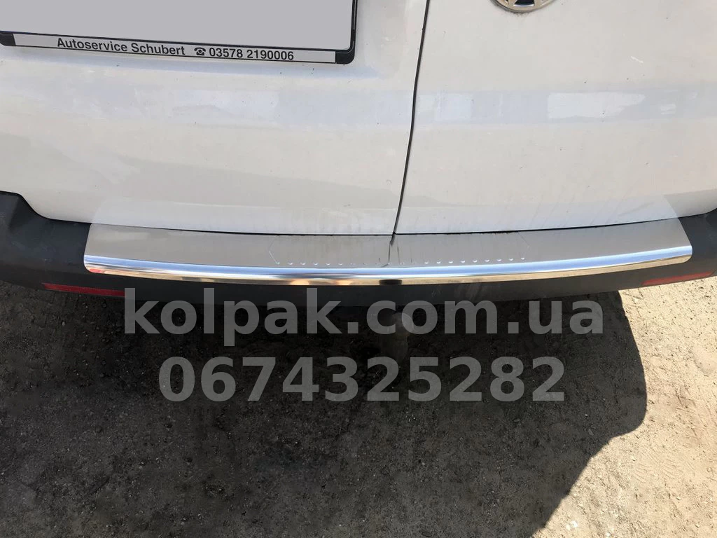 Chrome rear bumper protector Volkswagen T5 2010-2015, Carmos, 6450341 Chrome rear bumper protector Volkswagen T5 2010-2015, Carmos, 6450341 β photo 1