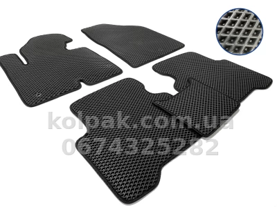 Килимки в салон Hyundai Santa Fe 2012-2018, EVA, чорні, 5 шт., AVTM BLCEV1236 Килимки в салон Hyundai Santa Fe 2012-2018, EVA, чорні, 5 шт., AVTM BLCEV1236