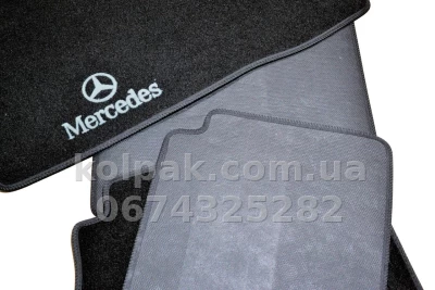 Ворсові килимки в салон Mercedes-Benz S-Class W220 1998-2005 задній привід, чорні, 5 шт., AVTM BLCCR1366 — фото 8