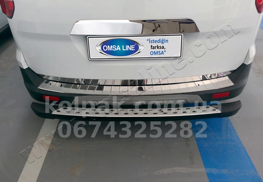 Chrome rear bumper protector (Matt) Ford Courier 2014-, OmsaLine, 2625093T Chrome rear bumper protector (Matt) Ford Courier 2014-, OmsaLine, 2625093T β photo 1