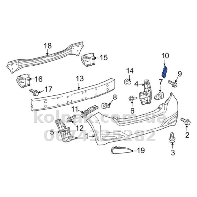 Ліве кріплення заднього бампера Toyota Yaris 2011-2014, біля крила, AVTM, 525760D130, 187028961 — фото 2