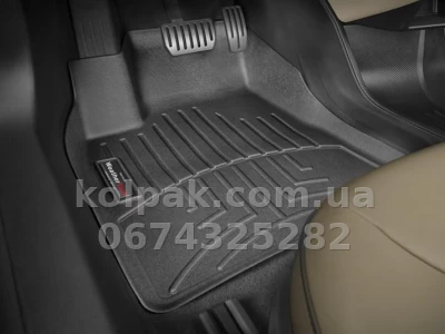 Килимки в салон Mazda 3 2013-, з бортиком, задні, чорні, Weathertech 444864 — фото 2