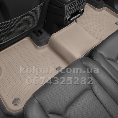Floor mats for Audi Q7 2016-/Q8 2018-, with raised edges, rear, beige, Weathertech 458872 — photo 2