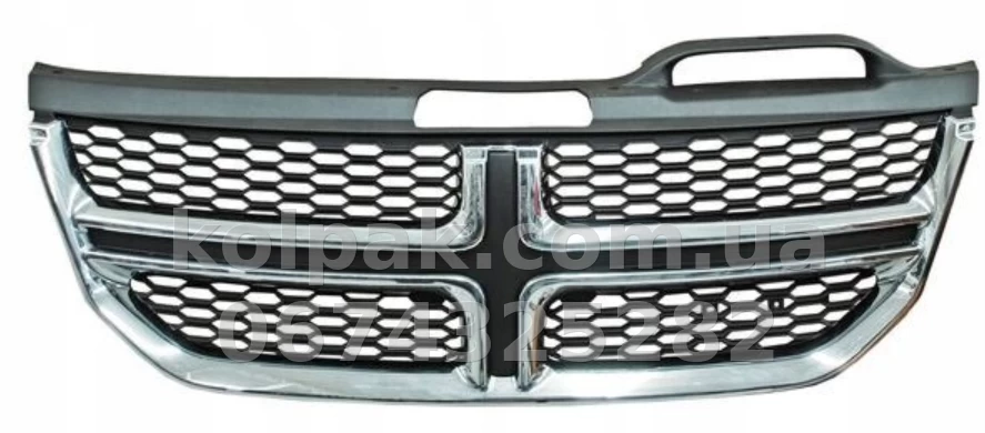 Решітка радіатора Dodge Journey 2011-2019 SE/SXT/Crossroad 2011-, чорна/хромована, AVTM, 182407991 Решітка радіатора Dodge Journey 2011-2019 SE/SXT/Crossroad 2011-, чорна/хромована, AVTM, 182407991 — фото 1