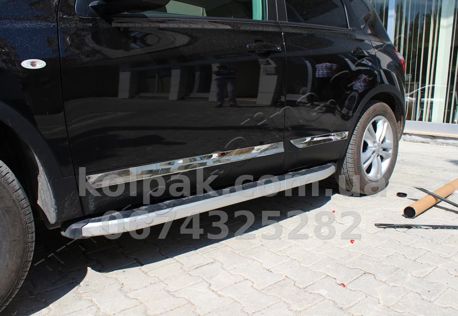 Chrome door moulding covers (4 pcs, stainless steel) Nissan Qashqai 2007-2014, OmsaLine, 5007131 Chrome door moulding covers (4 pcs, stainless steel) Nissan Qashqai 2007-2014, OmsaLine, 5007131 β photo 1